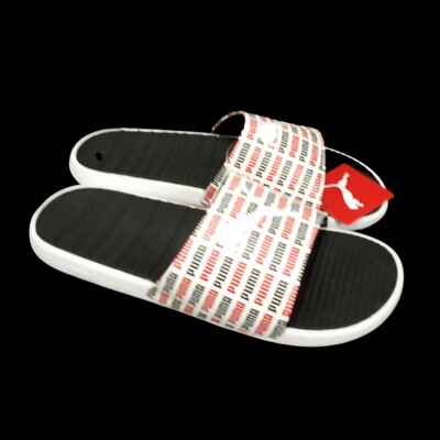 Puma Cool Cat Echo Men's Slides - Black Red White Size 12 New 