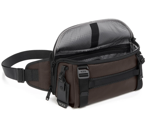 NEW TUMI Alpha Bravo Platoon Sling Dark Brown Leather Shoulder Bag Crossbody - Picture 3 of 7