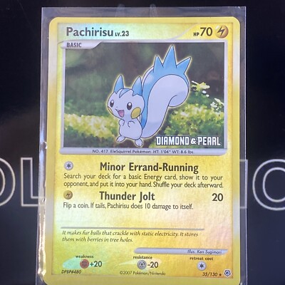 Pokémon TCG Pachirisu Diamond & Pearl 35/130 Reverse Holo Stamped