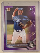 2022 Bowman Draft Paper Trevor Martin Purple Parallel /250 Rays Prospect