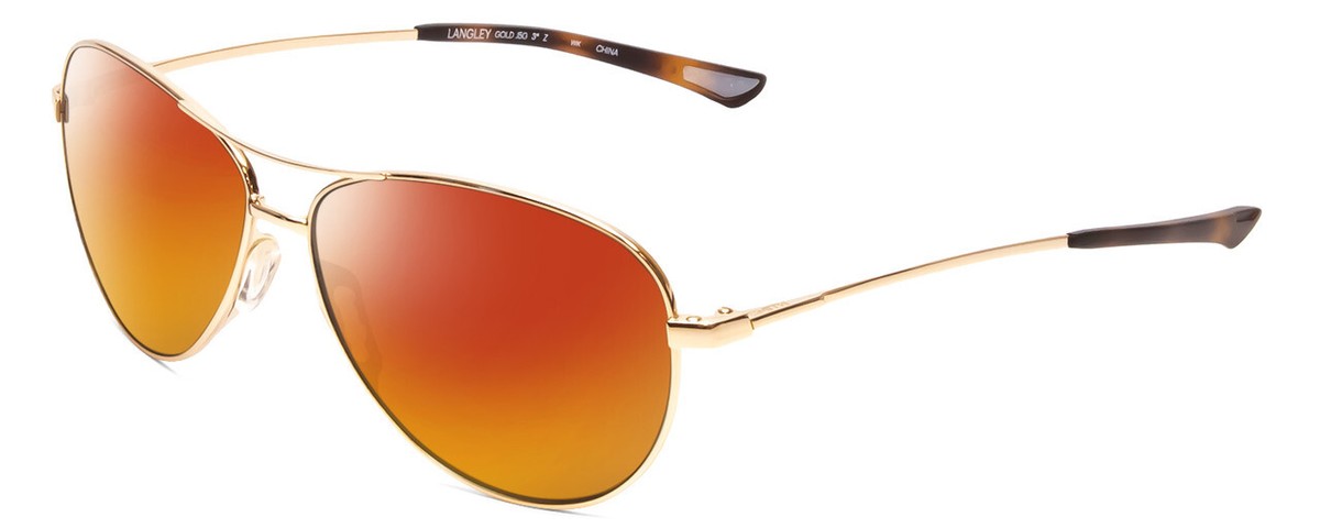 Smith Optics Langley Unisex Pilot Designer Polarized Sunglass Gold 60mm 