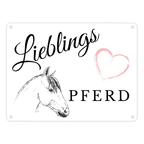 Lieblings Pferd Metallschild In 15X20 Cm FüR Den Stall-image