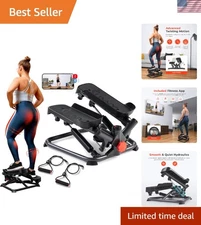 Innovative Twist Stepper with Adjustable Resistance Bands & Digital Monitoring