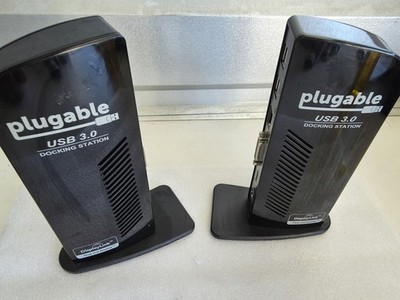 Lot of 2 Plugable USB 3.0 UD-3900 Universal Laptop Docking Station No Adapter