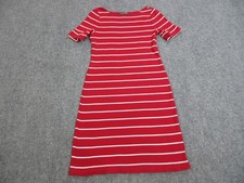 Lauren Ralph Lauren Dress Womens Small Red White Striped Nautical Button Accent