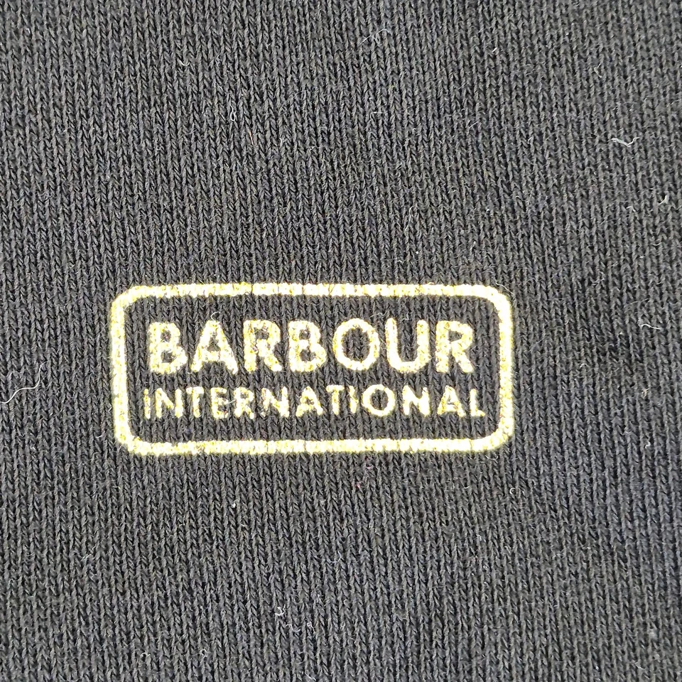 BARBOUR INTERNATIONAL Jumper 12 Black Women's 100% Cotton High Neck Buttons - Image 4 of 4