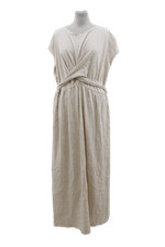 M&S Women's Dress Size 24 Cream Wrap Tie Crew Neck New