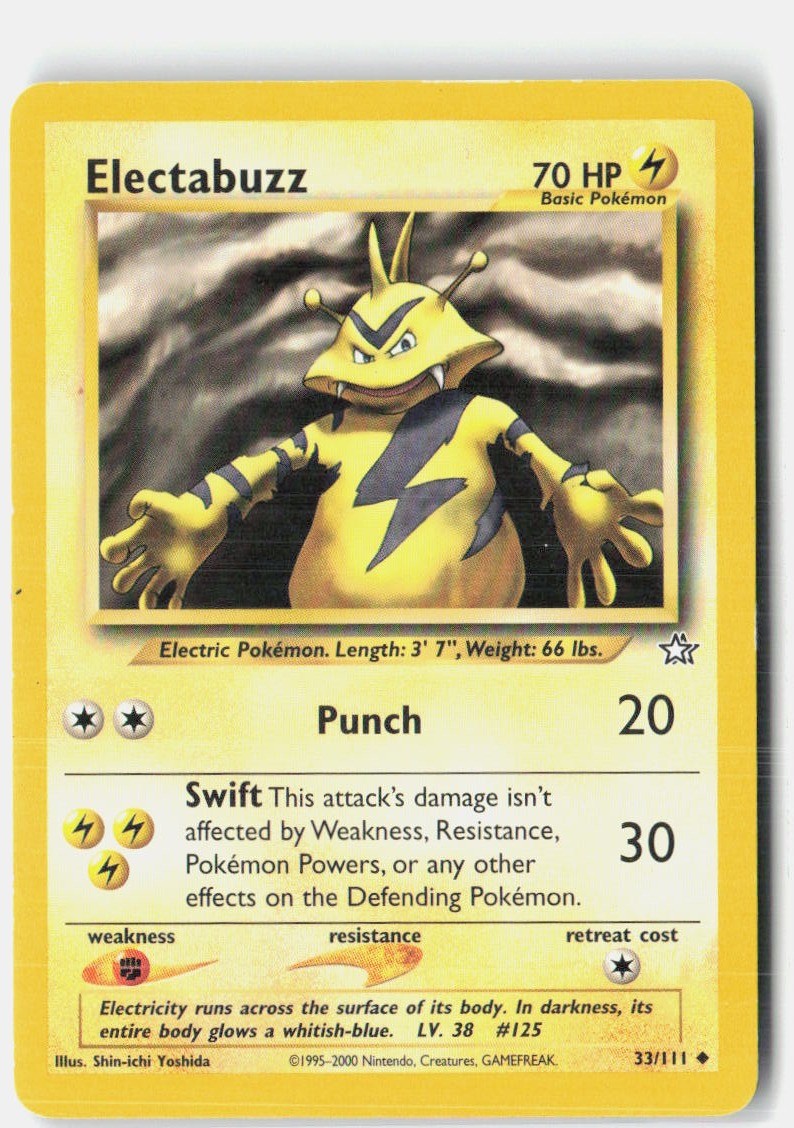 Electabuzz 33/111 Uncommon Neo Genesis Pokemon Unlimited Lightly Played