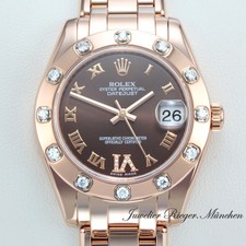 Rolex Pearlmaster 34 81315 2014 Roségold 750 Diamanten Automatik Gold