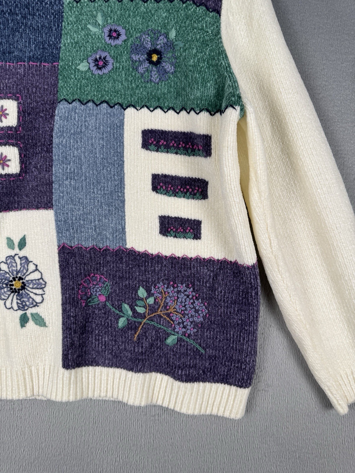 Alfred Dunner Cream Patchwork Medium Embroidered … - image 4