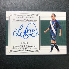2018 Panini National Treasures Lasting Legacies On Card Auto Landon Donovan /49