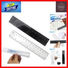 6-Inch Plastic Straight Ruler Set, 15-CM Flexible Dual-Scale Measuring Tool f...