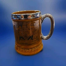 Lord Nelson Pottery England Vintage Coffee Cup/Beer Mug 19th Boxing Theme .