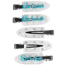 Bridal Hair Clips   5 Pc Set  Bride  Bridesmaid 1 Count Pack of 5 , White