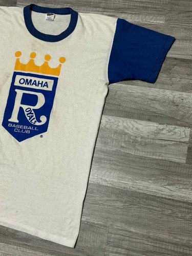 Vintage 80s Kansas City Omaha Royals T-shirt Single Stitch MiLB Adult M/L USA - Picture 5 of 10