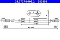 ATE Seilzug, Feststellbremse 24.3727-0409.2 FüR MERCEDES-BENZ
