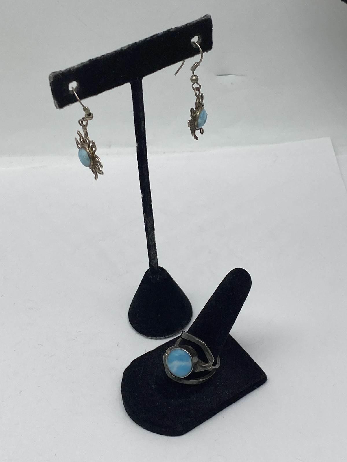 Sterling Silver Assorted Larimar Earring & Ring J… - image 3