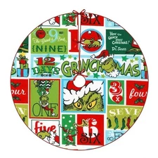Grinch 36" Christmas Tree Skirt Christmas Red Green Merry Christmas Collar Hol