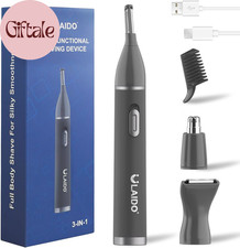 Nose Hair Trimmer for Men, Painless 3 in 1 Grooming Kit for Nose, Ear, Eyebrow 
