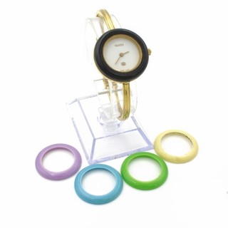 Vintage Gucci Gold Tone 1100 L Interchangeable Bezel Womens Wristwatch #WB3471 4