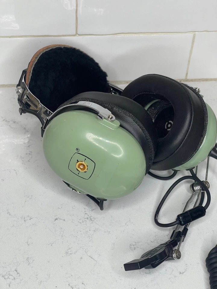 Auriculares de Aviación David Clark Piloto Avión H10-76 Verde Sin Probar Hecho en EE. UU. Foto 2 de 4