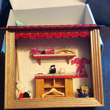 Handmade Miniature Wooden Room Box Furnished