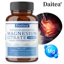 Magnesium Citrate Capsules 500mg-Relieves digestion and balances muscle strength