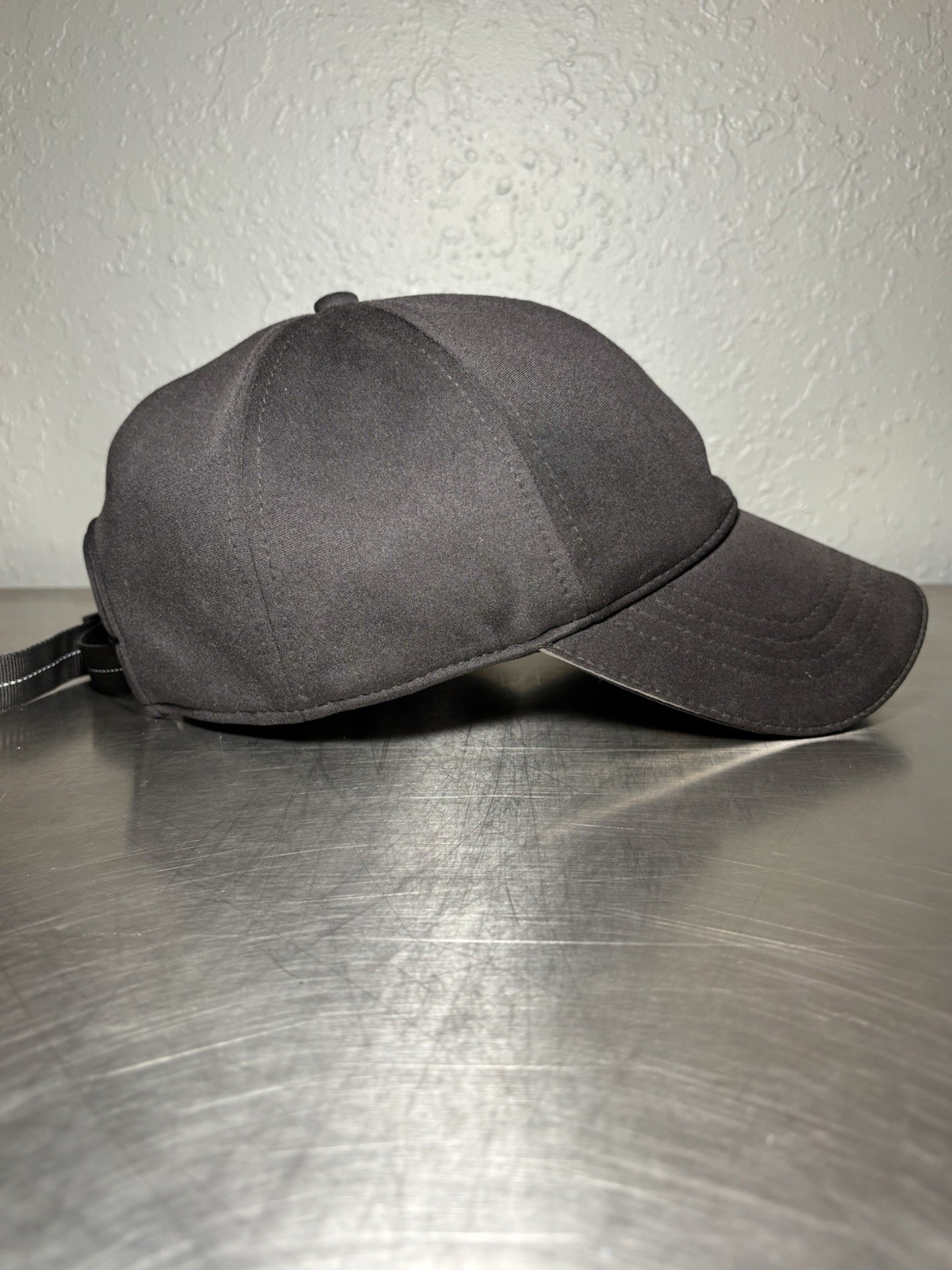 Ponytail Hole Solid Black Adjustable Hat Cap - image 4