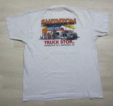 Vintage 1990's Trucker Semi Truck Stop T Shirt (L) Smithton, PA. "Filly Corral"