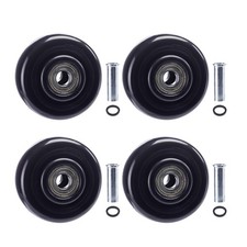 3 Inch Caster Wheels, 4 PCS Heavy Duty PU Board Caster, Black Cart Dolly Whee...