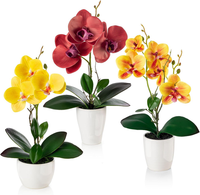 Pasch® Kunstblumen Im Topf (35Cm) - 3Er Set Orchideen KüNstlich Abgestimmtes Arr