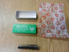 NIB Hen and Rooster Bertram Stag Handle Pocket Knife W/ Box 281-D 3" Long Unused