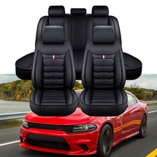 For Dodge Charger Challenger Leather Full Set Car Seat Covers Front Rear Cushion