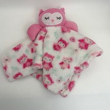 Le Bebe Favorite Pink Owl Plush Baby Security Blanket Lovey CM41292DG 2020 11x11