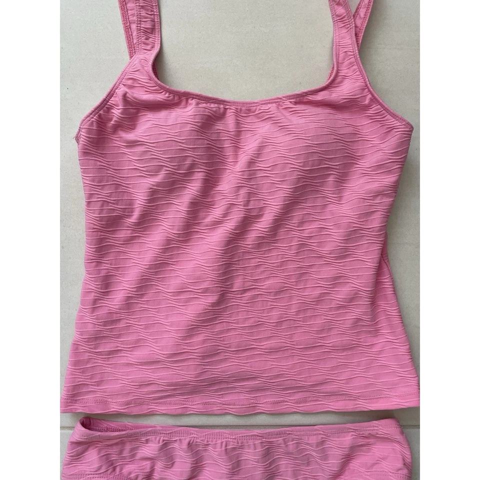 Traje de baño Talbots vintage para mujer talla 12 bikini traje de baño texturizado rosa Foto 2 de 4