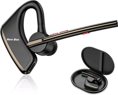 New bee Bluetooth Earpiece V5.2 Wireless Headset 24Hrs Black 