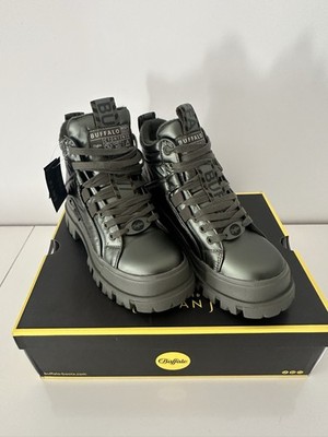 Buffalo ASPHA NC MID Plateaustiefeletten Grün Khaki Gr. 38 Original 