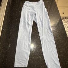 Gymshark Women's Light Blue Ankle Leggings Regular Size XS Solid Logo Stretch