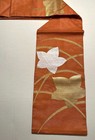 Luxury Japanese Kimono Fabric Silk Sash Belt, Nagoya Obi Summer bellflower Orang — photo 1
