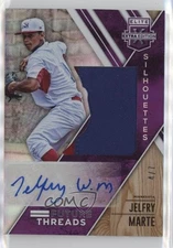 2017 Elite Extra Edition Future Threads Silhouettes Purple /7 Jelfry Marte Auto