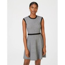 Tahari Gray and Black Knit Dress