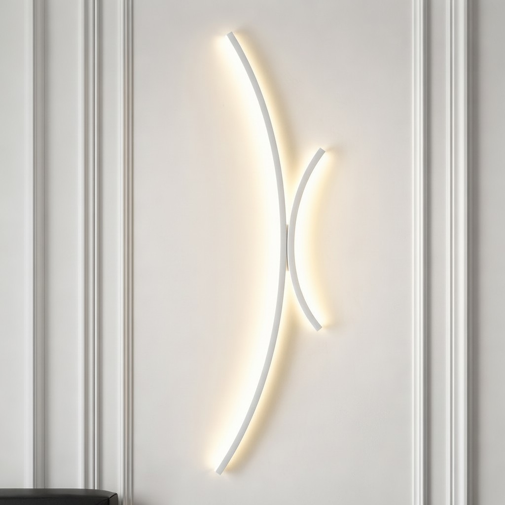 Applique LED Interno 18W Curva: Luce Sicura e Accogliente CCT 360°