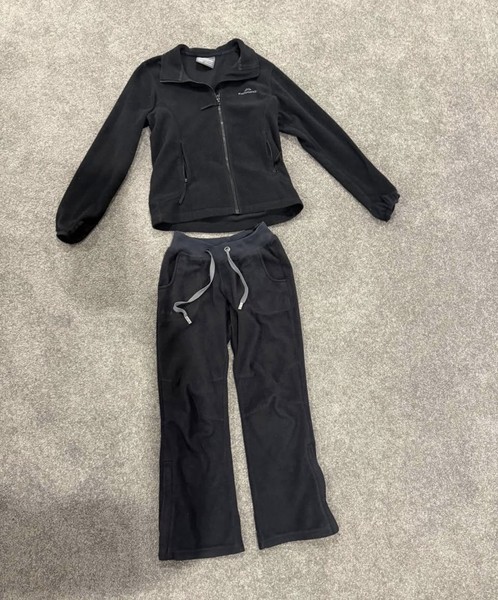 Kathmandu Black Fleece 2-Piece Tracksuit Set Full Zip Jacket & Pants
