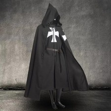 Medieval Tunic CAPE Cloak Robe Warrior LARP Cosplay Costume Hospitaller KNIGHT