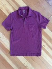J Crew Men  s Slub Short Sleeve Knit Polo Shirt Medium