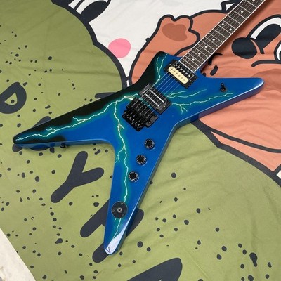 Blue Dimebag Darrell DeanElectric Guitar 6s Solid Wood Lightning Body Free Ship