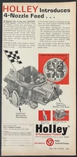 1969 Holley Hi-Performance Products 4-Nozzle Feed Carburetor Vintage Print Ad