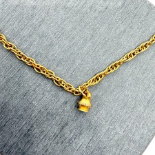 Gold Tone Mini Urn Pendant Necklace Delicate Chain Boho Statement Accessory Gift