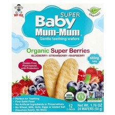 Baby Mum-Mum  Super, Gentle Teething Wafers, Organic Super Berries, 12 Packs, 2