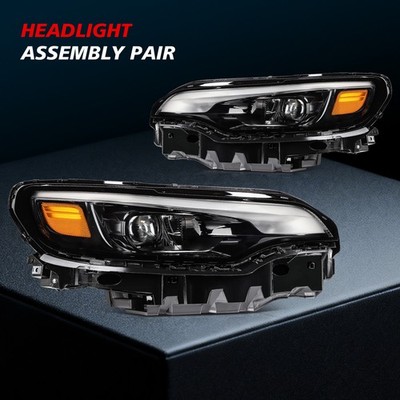 For 2019-2023 JEEP CHEROKEE Projector Headlights Assembly Pair Black Housing